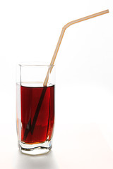 refreshing drink in a glass with straw for cocktails