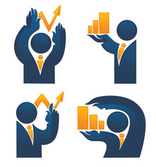 successful business, vector collection of office workers