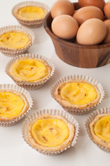 Egg tarts sweet custard pie desserts.