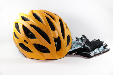 Bike gloves and bike helmet
