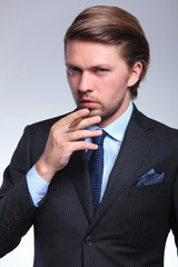 business man preparing to smoke