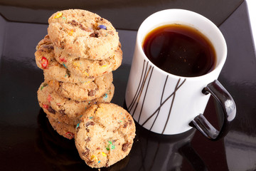 Cup of tea with cookies