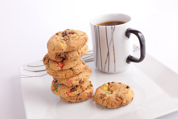 Cup of tea with cookies
