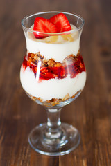 Dessert with yogurt and granola