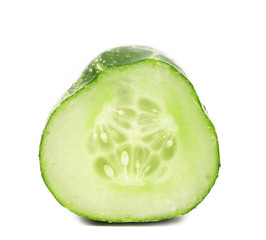 Fresh slice cucumber on white background
