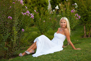 Beautiful girl in garden