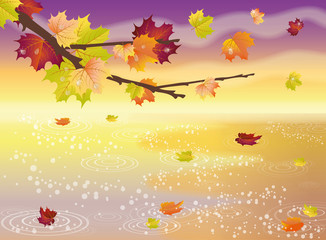 Fototapeta na wymiar Autumn elegant wallpaper, vector illustration