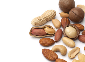 Mixed nut isolated on the white background