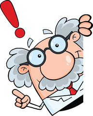 Scientist Or Professor Looking Around A Blank Sign With Advice