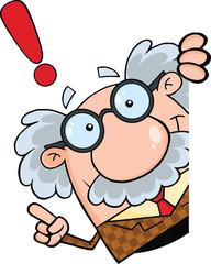 Professor Looking Around A Blank Sign With Advice