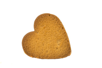 Gingerbread heart isolated