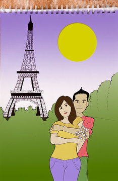 Couple in paris