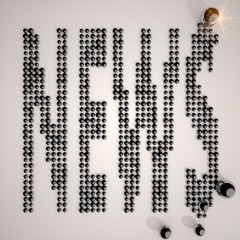 3d graphic of a creative sexy woman symbol made of many spheres