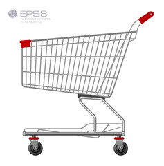 Shopping supermarket cart. Vector.