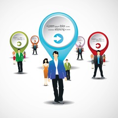 Template of a group of business and office people