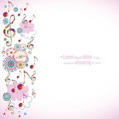 Colorful music notes theme