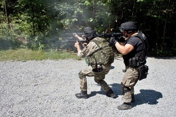 special police unit in training, school