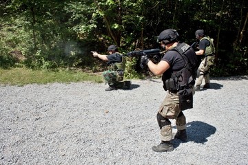 special police unit in training, school