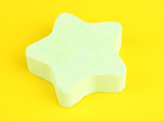 Sea salt for bathing, on color background