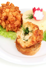 Chicken Kiev isolated on white