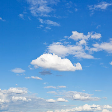white clouds in blue sky in summer day