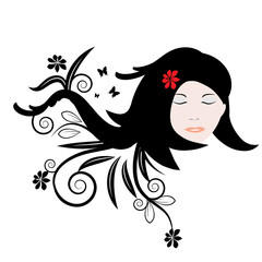 Woman hair abstract illustration