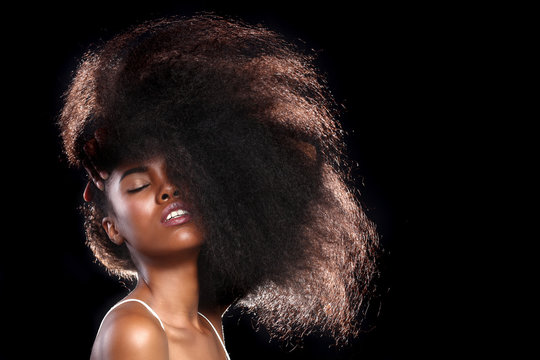 African American Black Woman With Big Hair