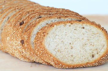 Whole grain sandwich sliced