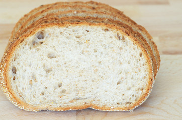 Whole grain sandwich sliced