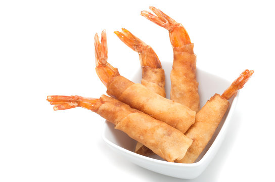 Vietnamese deep fried shrimps plate