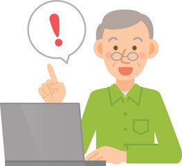 シニア男性　PC