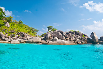Turquoise water of Andaman Sea at Similan islands