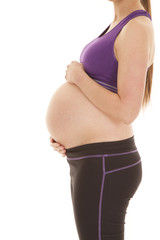Pregnant fitness body hold belly