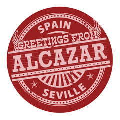 Stamp with text Greetings from Alcazar, Spain, vector