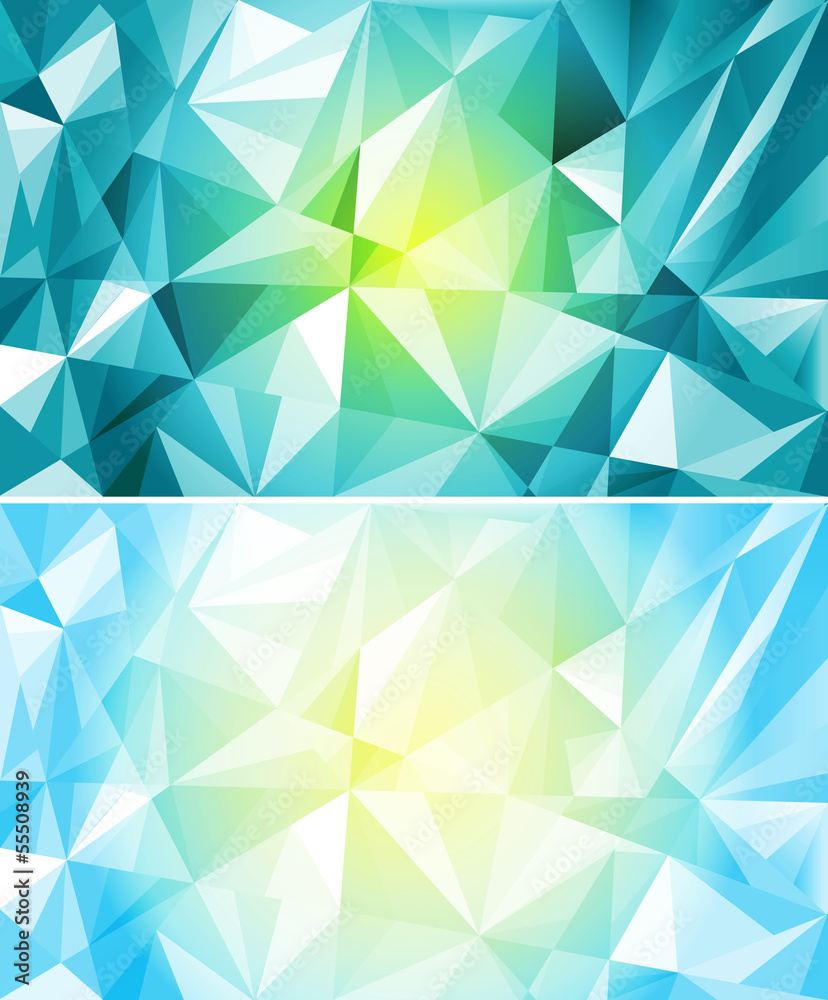 Wall mural Set of colorful polygon background