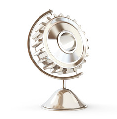 gear globe 3d Illustrations on a white background