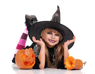 Little girl in halloween costume