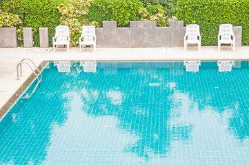 detail of beautiful swimming pool.