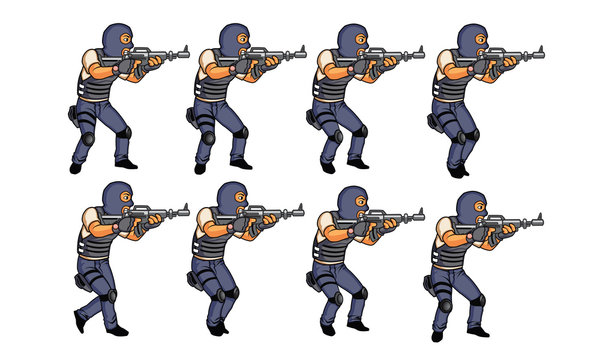 SWAT team Walking Animation