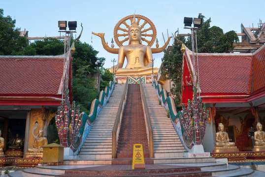 Big Buddha statue in Wat Phra Yai Temple, Koh Samui island