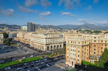 Panoramic view of Genova, Italy