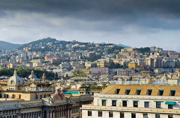 Fototapeta na wymiar Panoramic view of Genova, Italy
