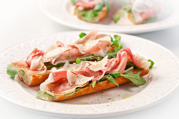 Traditional parma cured ham antipasto