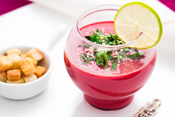Beet cream soup