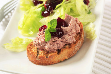 Toasted bread and pate