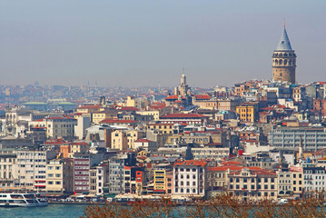 Fototapeta premium View of Istanbul with Galata Tower, Turkey