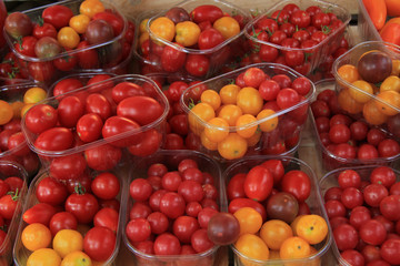 Small tomatoes at a market