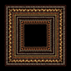 Frame with ethnic handmade ornament for your design