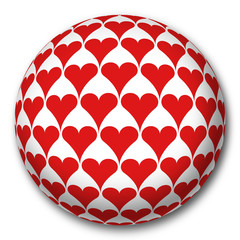 Ball Heart Red Shadow