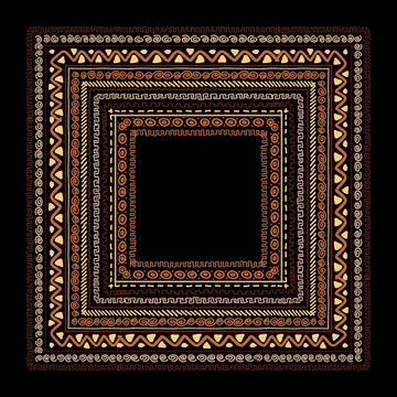 Frame with ethnic handmade ornament for your design